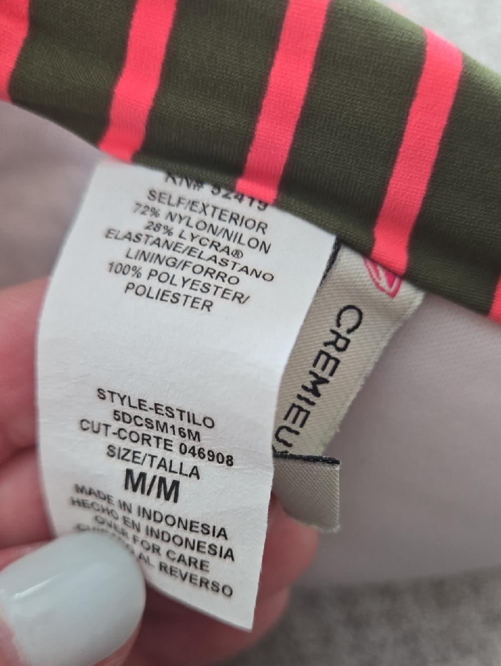Cremieux Olive & Coral Striped Bikini Set - Picture 9 of 10